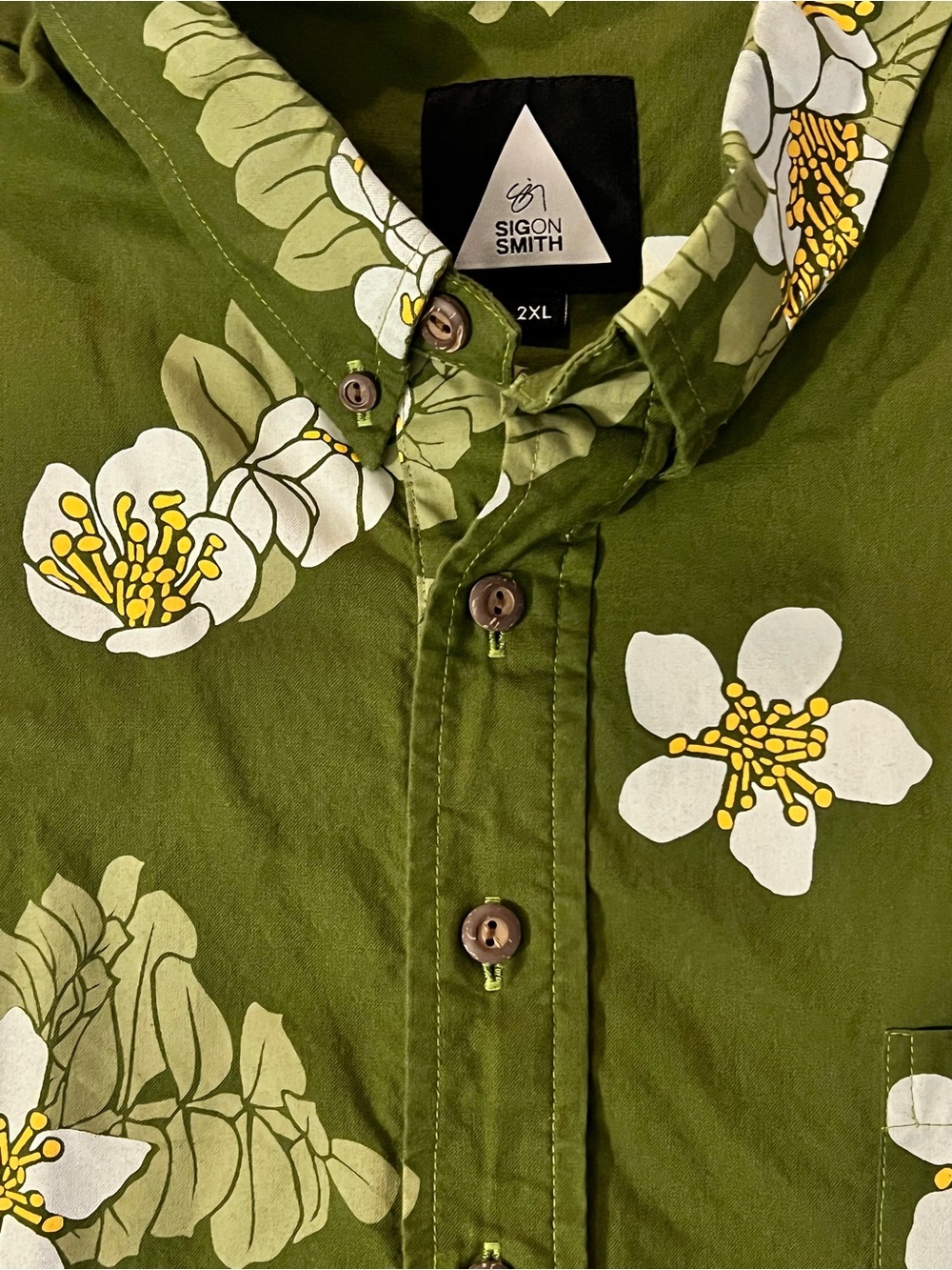 Sig Zane Olive Green Floral Button-Up Shirt Jacket